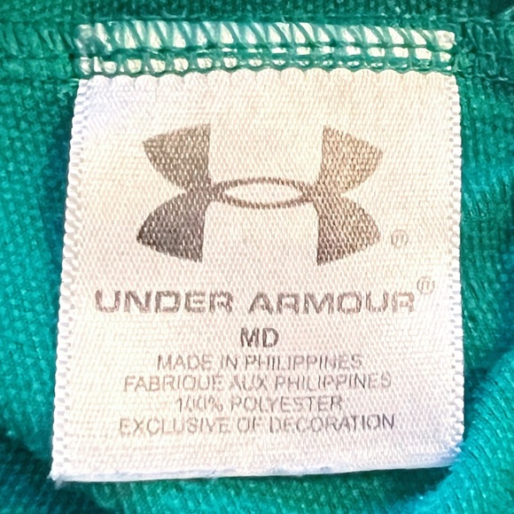 Under Armour Women’s Green & Blue Athletic Gym Shorts Size M GUC Elastic Waist - Picture 4 of 4